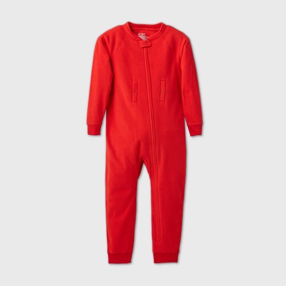 Toddler Adaptive Abdominal Access Cozy Fleece Pajama Jumpsuit - Cat & Jack™ Red | Target