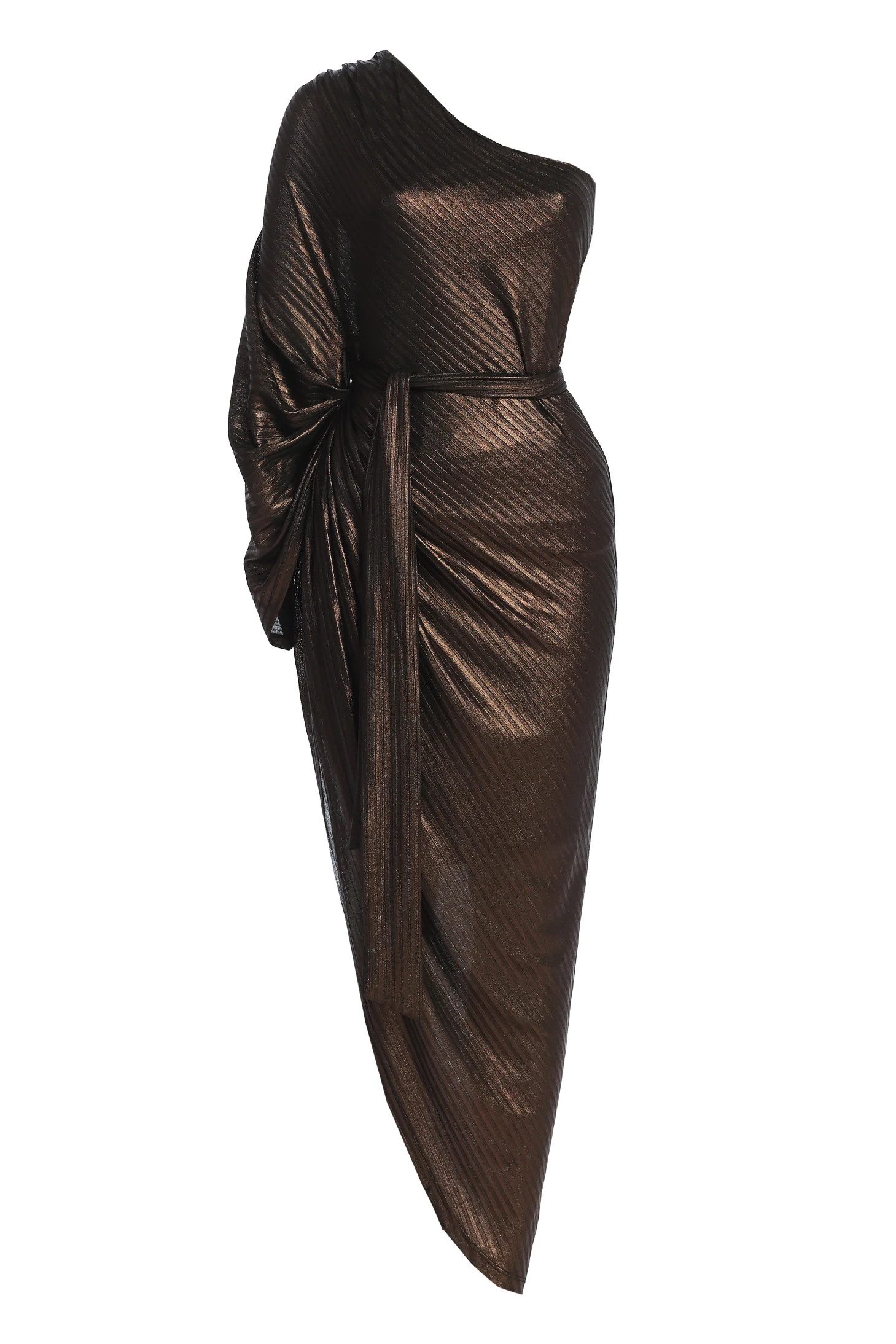 Bronze Amina Metallic Maxi Dress | JLUXLABEL