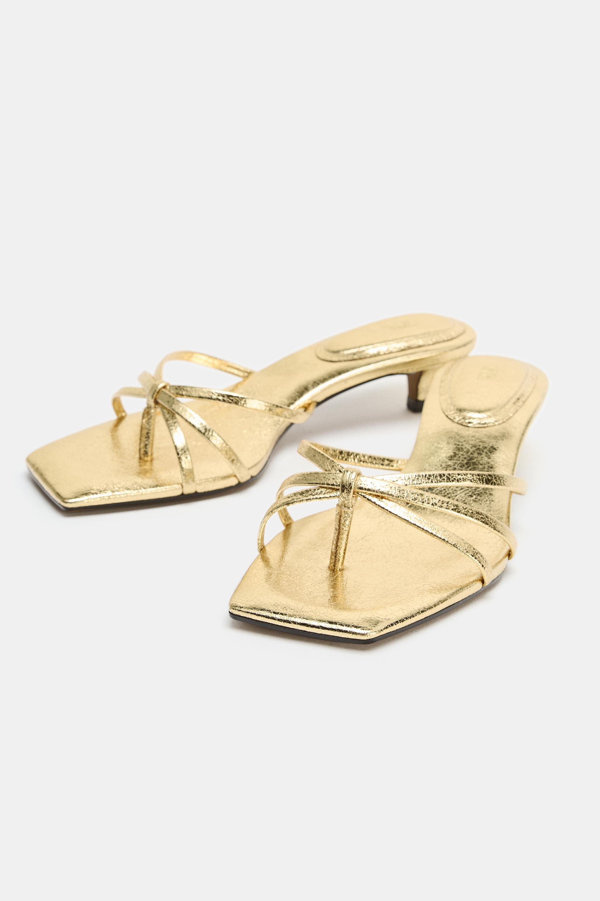 METALLIC EFFECT SANDALS | Zara US