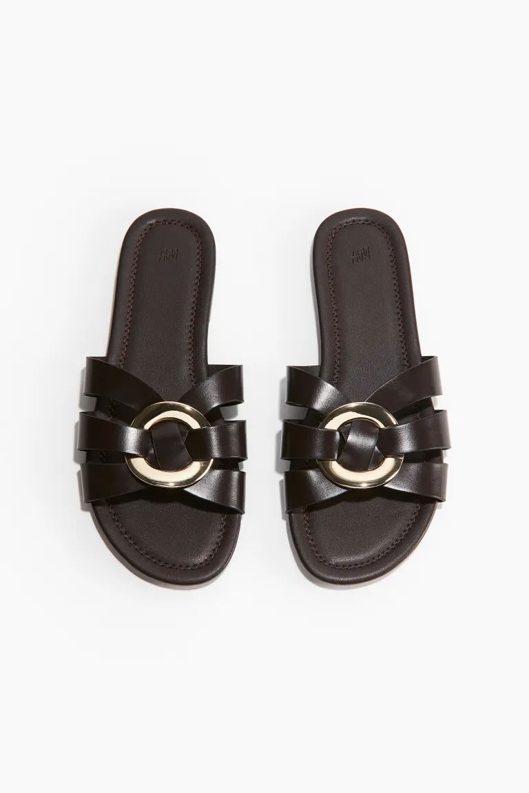 Intertwined-strap Sandals - No heel - Black - Ladies | H&M US | H&M (US + CA)