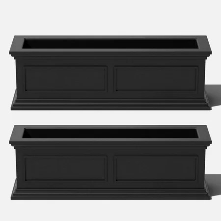 Veradek Brixton Window Box 36" Plastic Planter 2-Pack Black | Walmart (US)