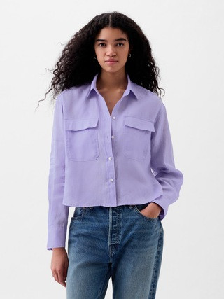 Linen Cropped Shirt | Gap (CA)