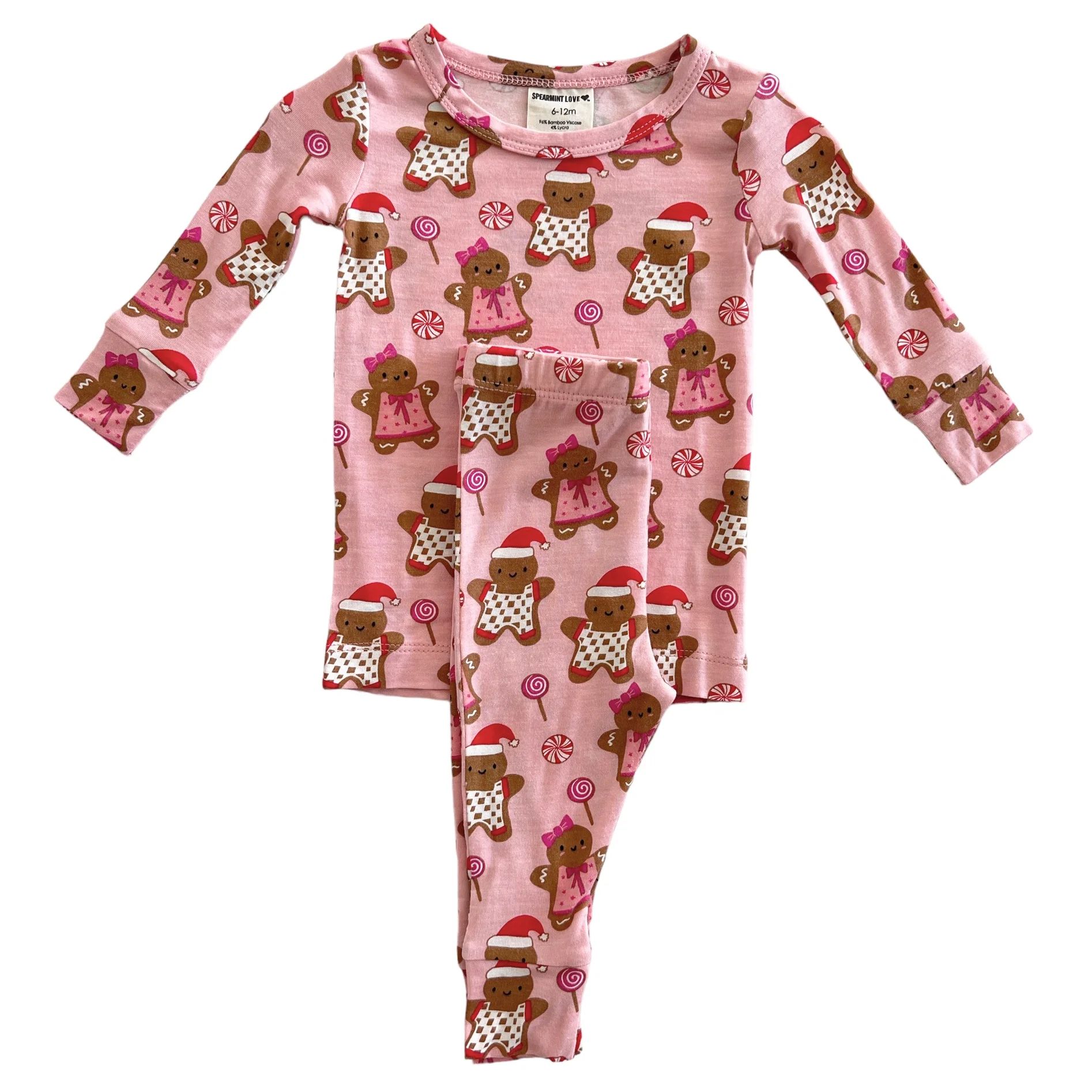 2-Piece Set, Gingerbread Friends Pink | SpearmintLOVE