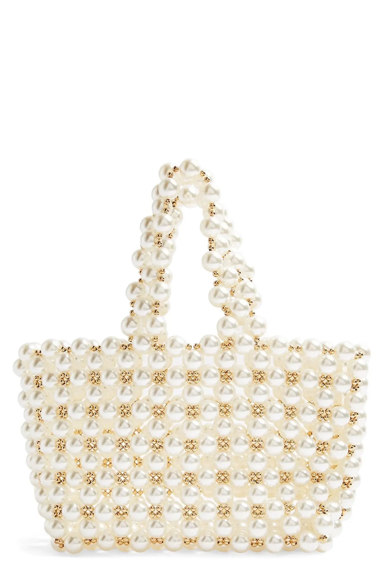 Topshop Pam Imitation Pearl Grab Bag - Ivory | Nordstrom