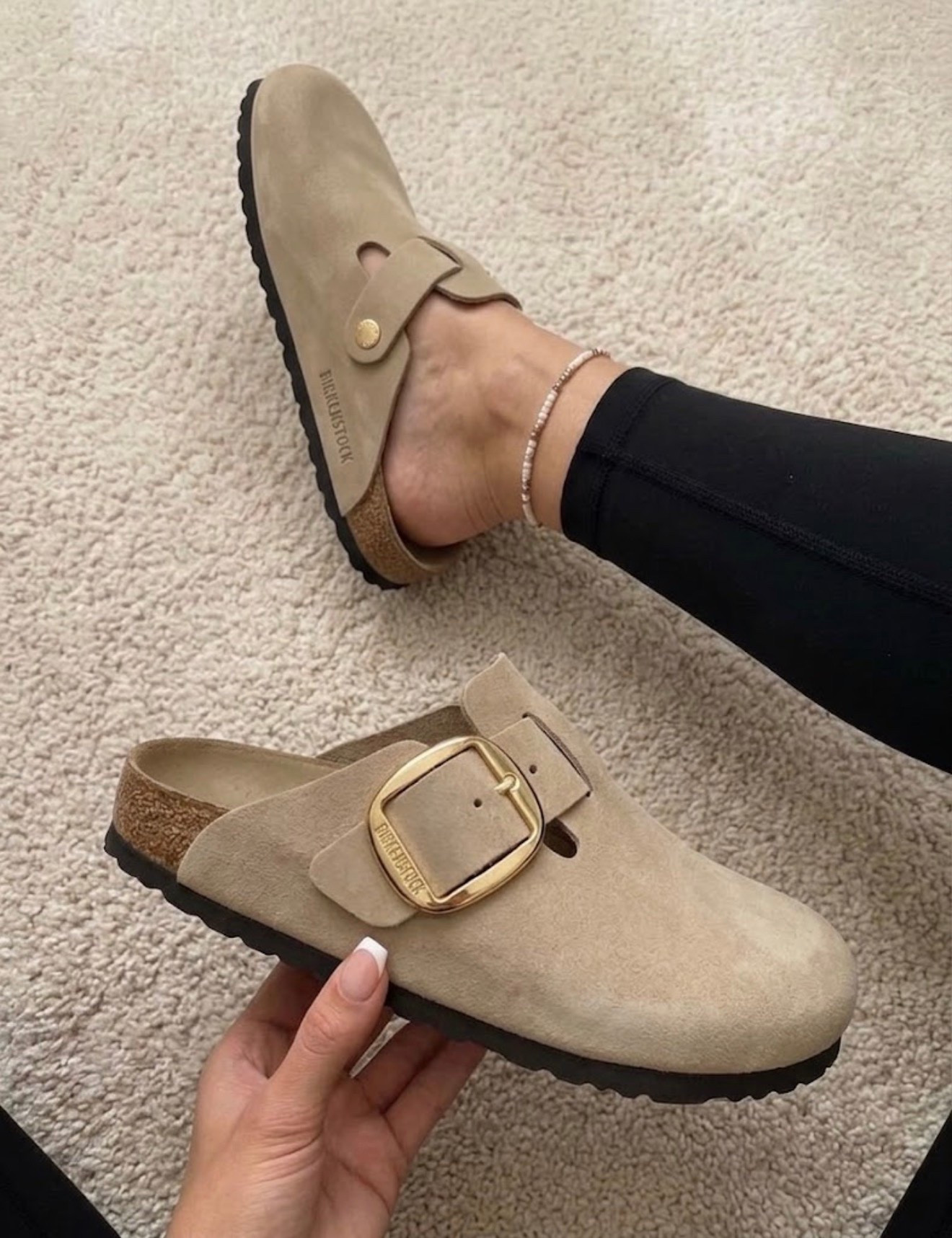 The viral Birkenstock Clog trend is officially on sale for 40% OFF right now!

If you’re looking to build your autumn footwear collection, here is why these clogs are an absolute must-have for the season:
Ultimate Fall Neutral: The warm beige suede and gold buckle detail instantly elevate any low-key outfit.
Versatile Styling: They look effortlessly chic paired with wide-leg denim, black leggings, or warm oversized knits.
All-Day Comfort: Designed with supportive cork footbeds, making them ideal for everyday wear, running errands, or casual weekend plans.
At 40% off, sizes are definitely going to go fast. Tap the link to grab yours before they sell out!

#LTKootd #LTKU #LTKSaleAlert