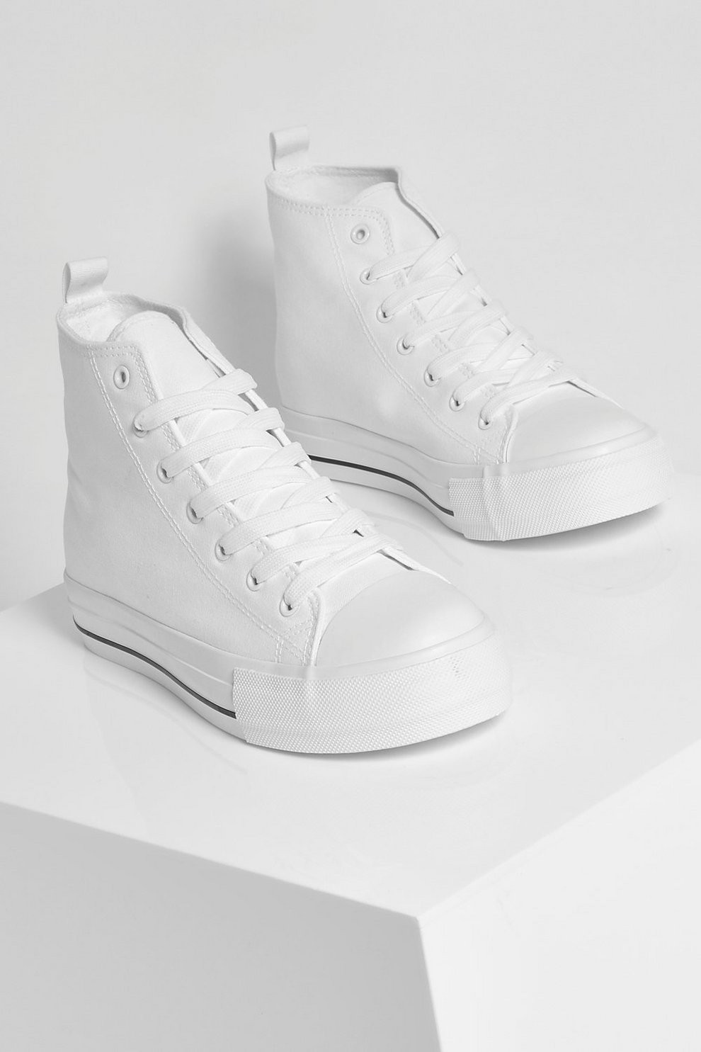 High Top Canvas Sneakers | Boohoo.com (US & CA)