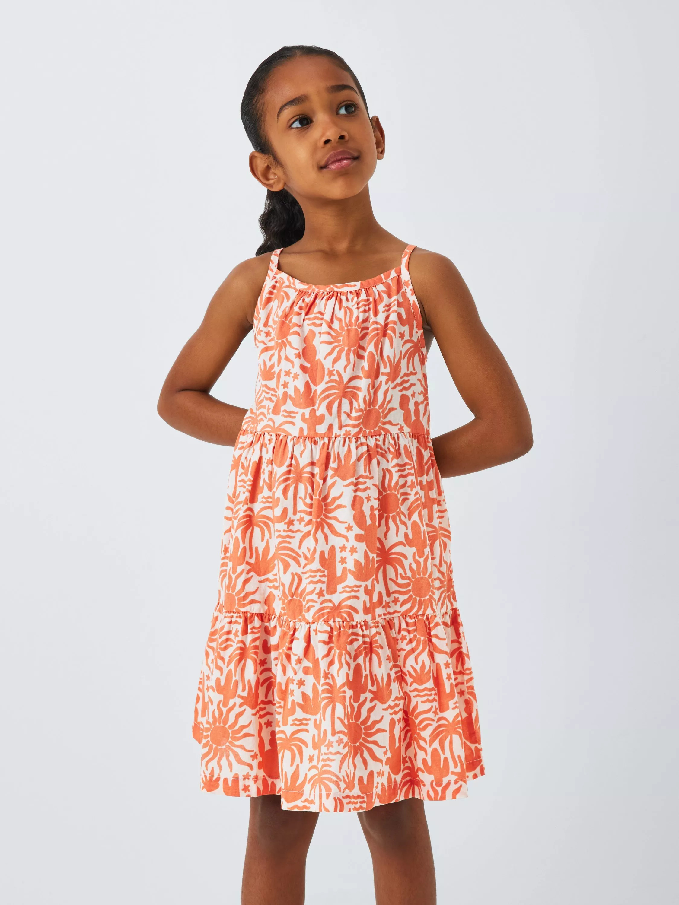 John Lewis Kids' Desert Beach Dress, Orange | John Lewis (UK)