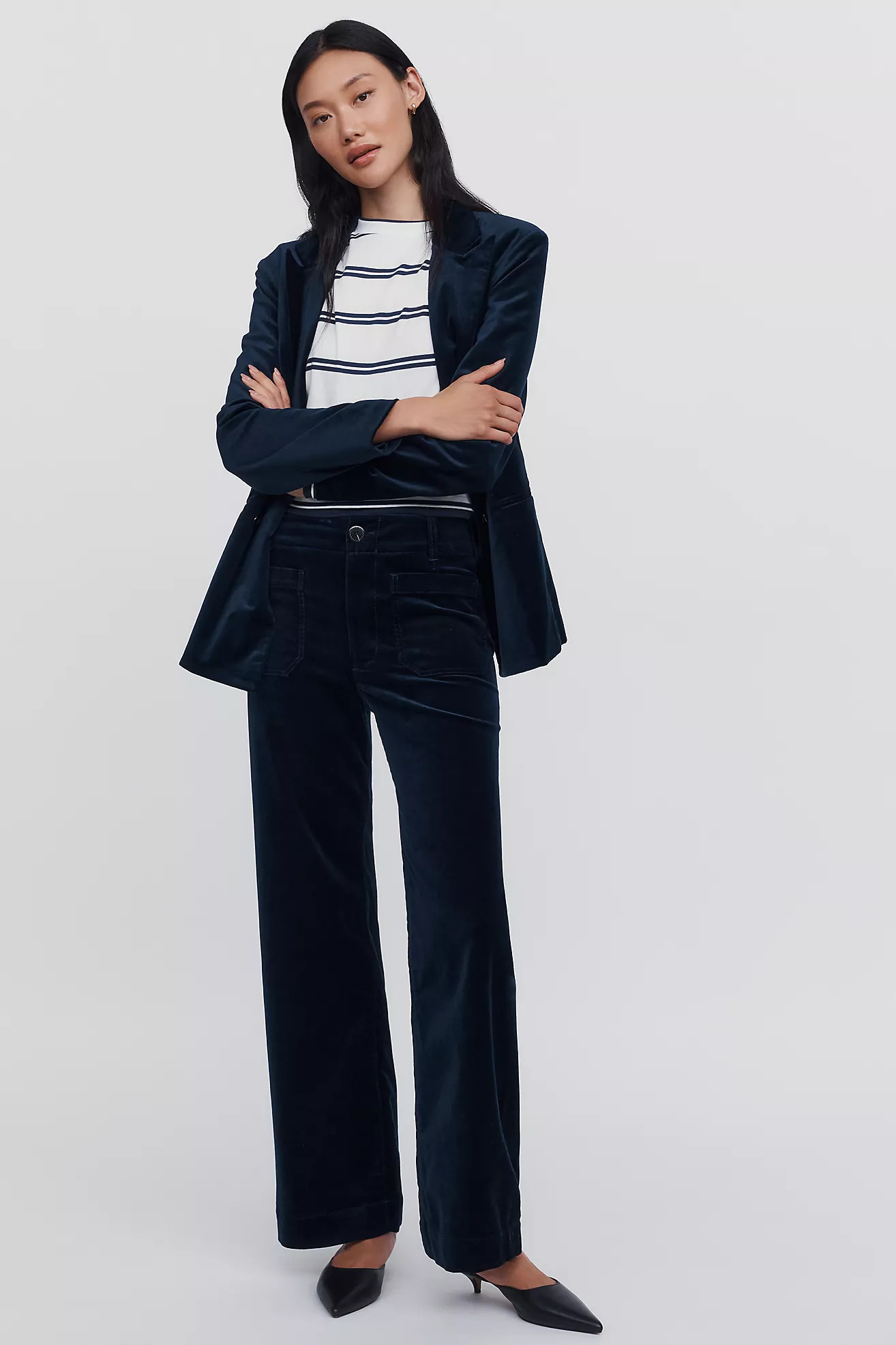 Maeve Colette Full Length Velvet Pants | Anthropologie (US)