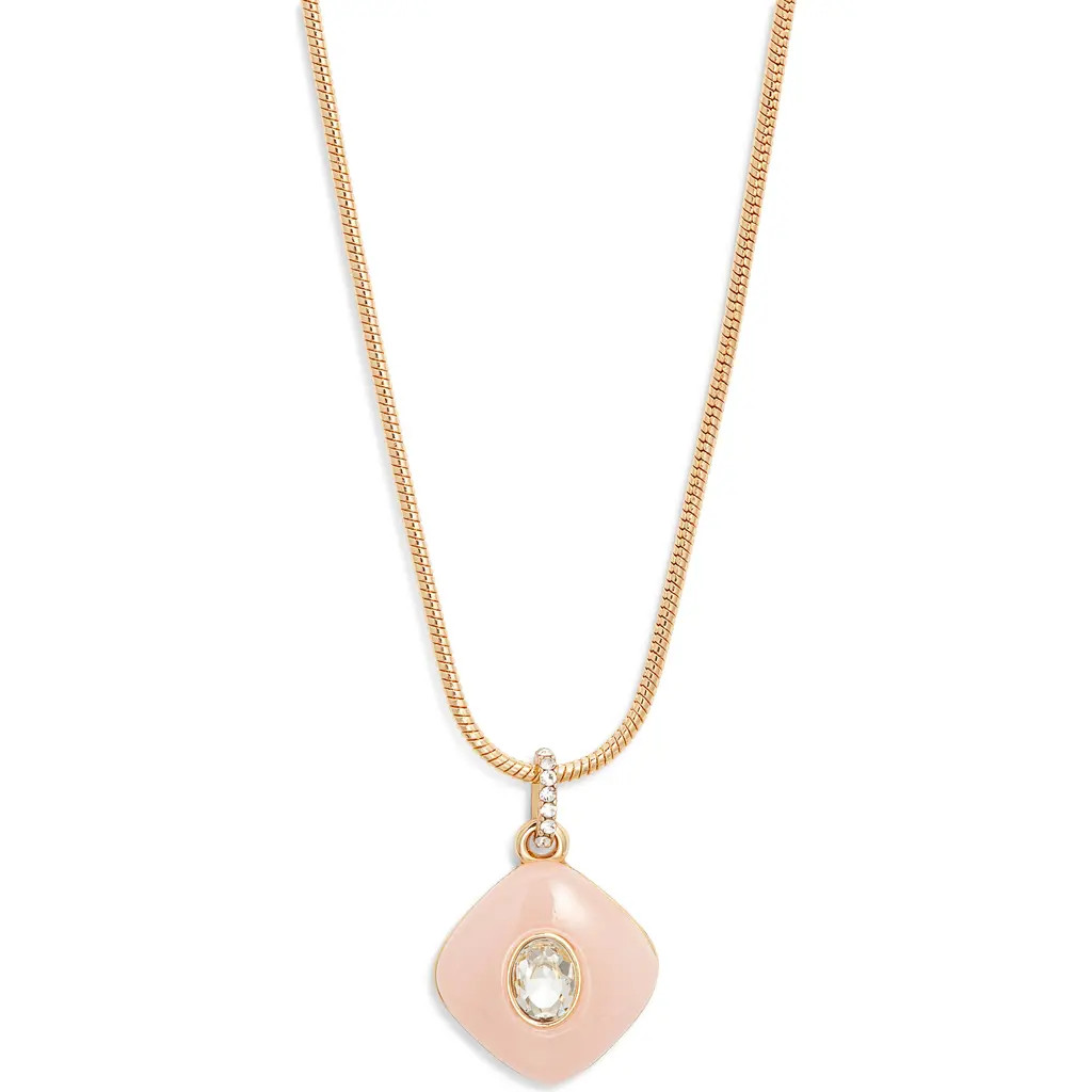 Nordstrom Domed Resin & Crystal Pendant Necklace in Clear- Blush- Gold at Nordstrom Rack | Nordstrom Rack
