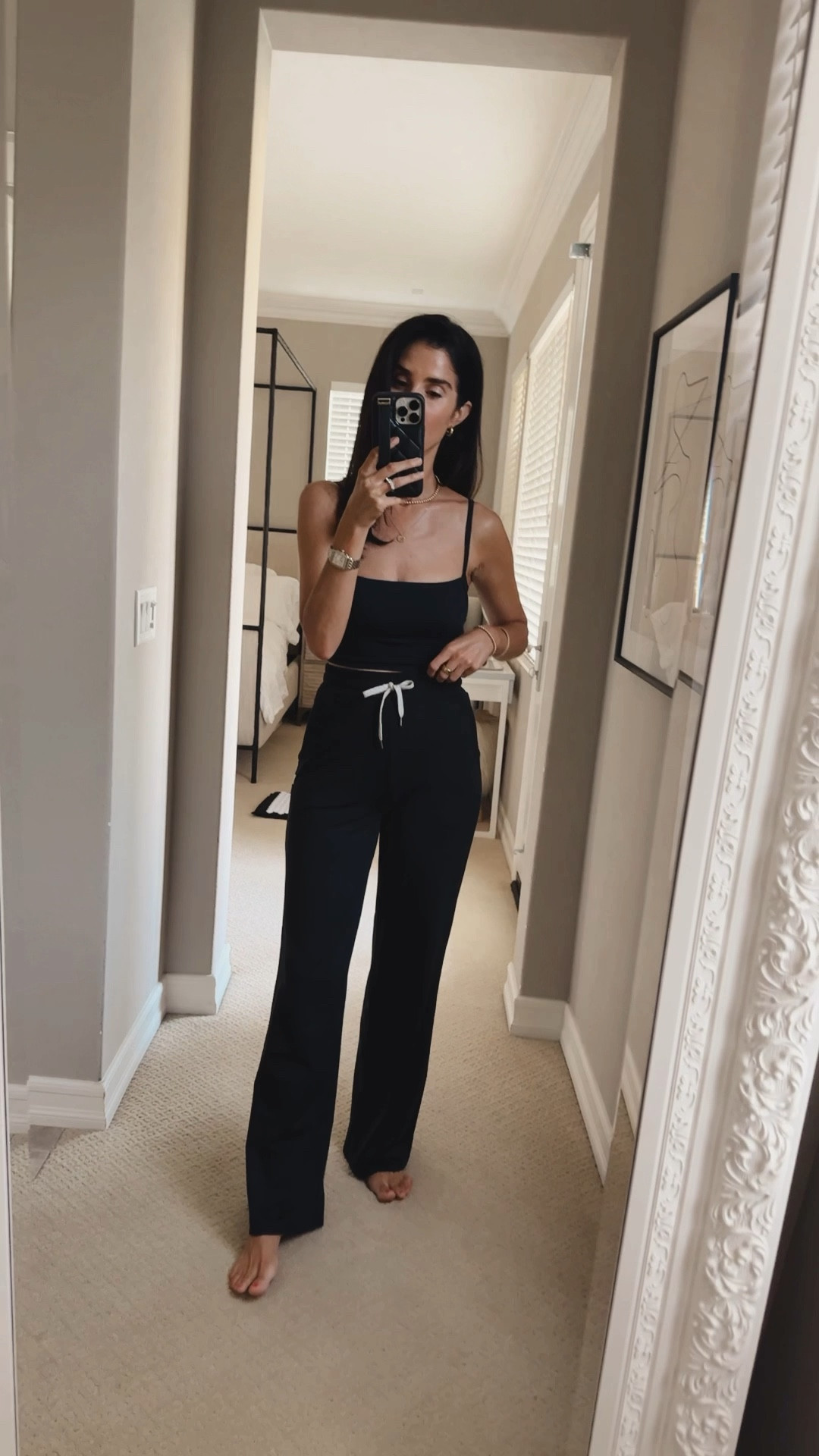 I’m wearing the halo essential wide leg pant in black Heather. Xs Regular length. I’m just shy of 5-7” 

#LTKstyletip