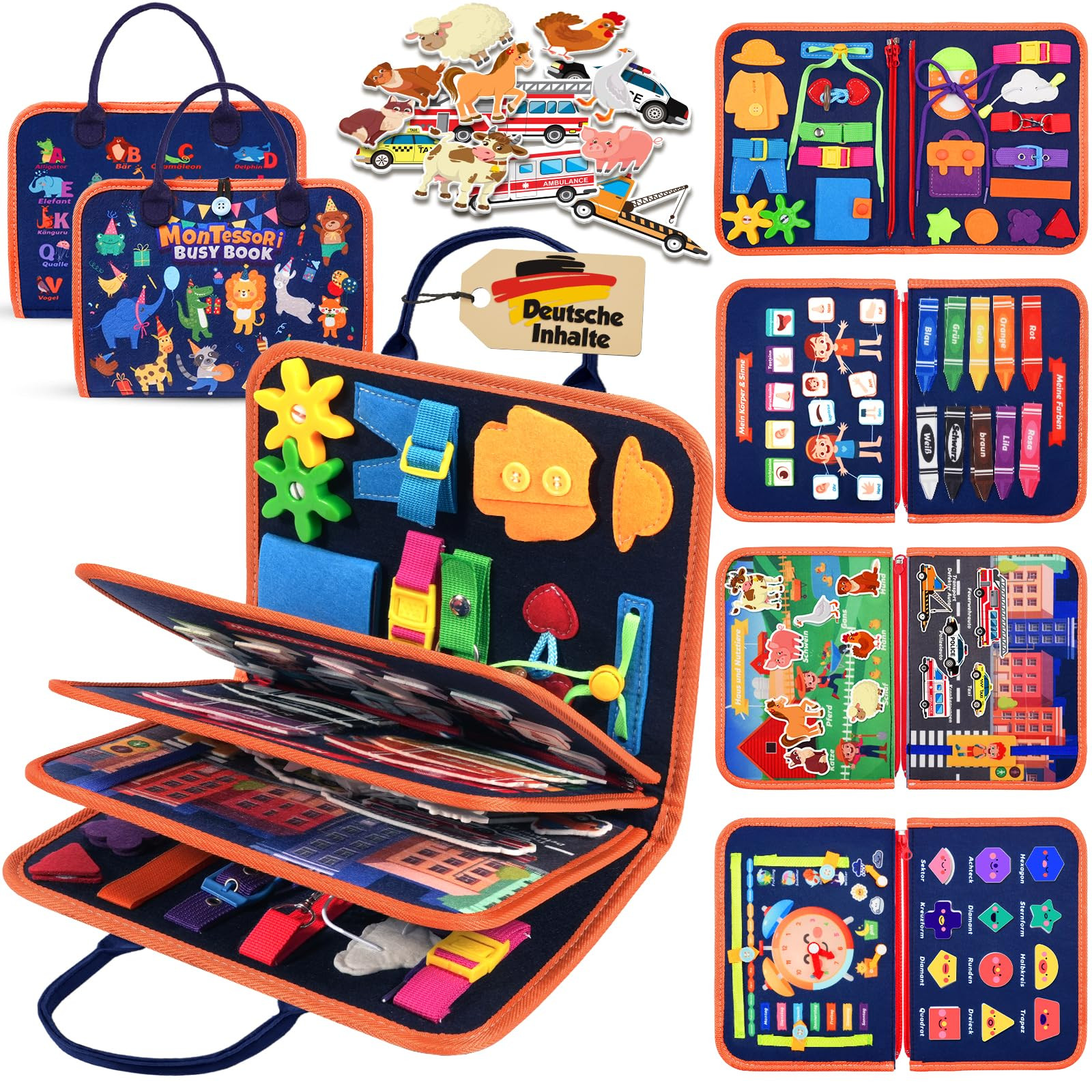 ZOOI Busy Board Montessori Spielzeug ab 1 Jahr, Busy Book Quiet Book Kinderspielzeug ab 1 2 3 4 J... | Amazon (DE)