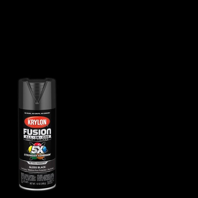Krylon FUSION ALL-IN-ONE Gloss Black Spray Paint and Primer In One (Actual Net Contents: 12-oz) L... | Lowe's