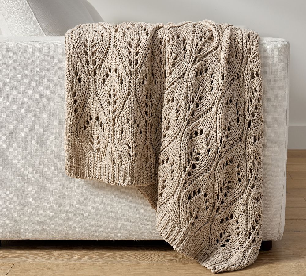 Pointelle Knit Throw Blanket | Pottery Barn (US)