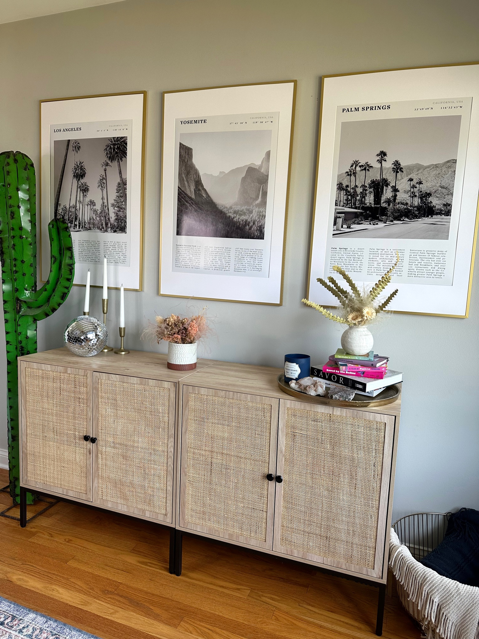Dining room decor inspo / the buffet and disco ball are amazon finds, linked my oversized frames, gold basket, candlestick holders and these prints are from Etsy that I just blew up at Walgreens #amazonhome #diningroom #livingroom #amazonfinds #homedecor #neutralhome #bohodecor 

#LTKunder100 #LTKfamily #LTKhome