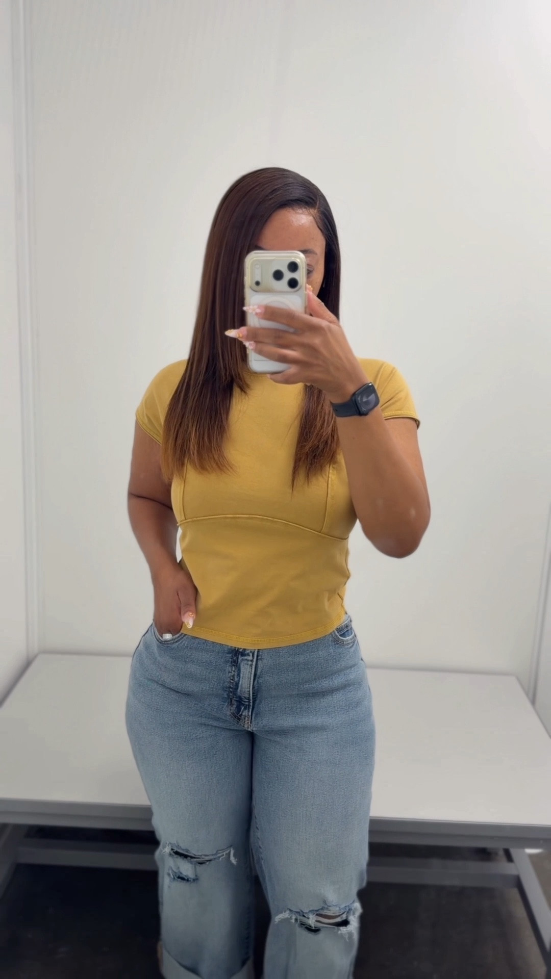 The vest is no longer available online but you can find them in some stores. I am wearing a size small, it’s a little big on the sides so you can probably size down for a more fitted look. I am wearing a size 6 in the Bermuda shorts, very comfortable on bit a little roomy in the back area.

Wearing a size small in the top and I would HIGHLY suggest sizing up. It runs very small so there is not a lot of room and a little on the shorter side. The jeans are a size 6 and fit pretty good, some gapping in the back area but can be tailored. Love the stretch on the jeans.

Wearing a size small in this midi dress and it has pockets! I love the square neck, but it was very loose in the shoulder and chest area so I should’ve sized down. Very flowy and love the colorful pattern.

#LTKPetite #LTKU #LTKvlog
