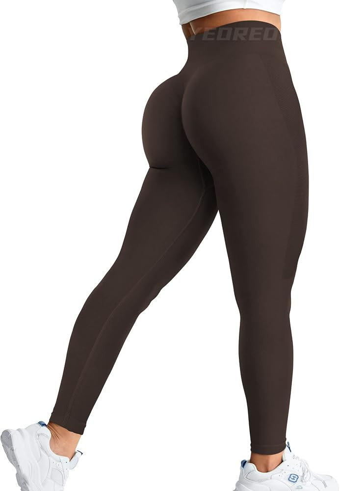 YEOREO Women High Waist Seamless Workout Leggings Gym Smile Contour Yoga Pants Athletic Tights | Amazon (US)