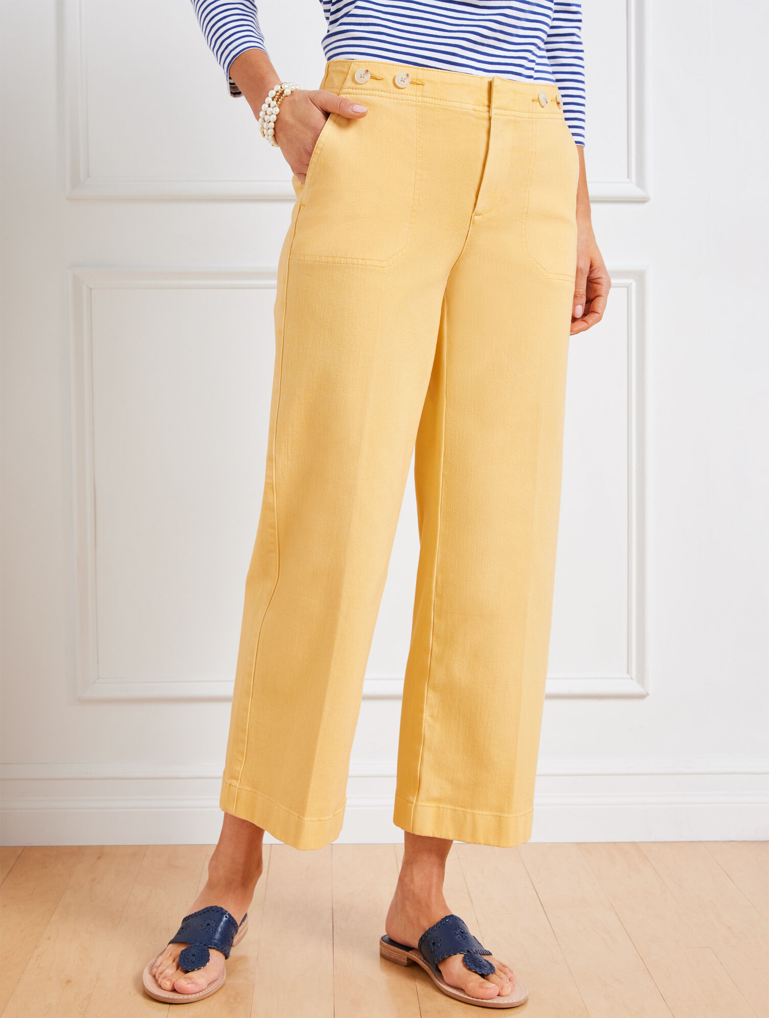 Crop Wide Leg Jeans - Garment Dye | Talbots