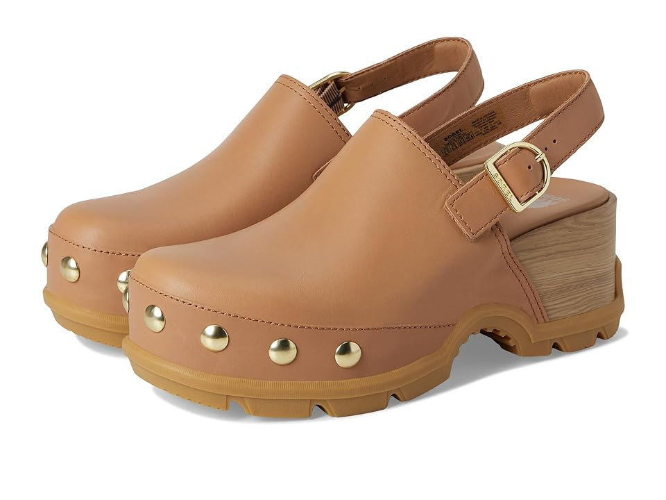 SOREL Roam'N Clog Rvt Women's Slippers Tawny Buff/Gum : 8 B - Medium, Leather | Zappos.com
