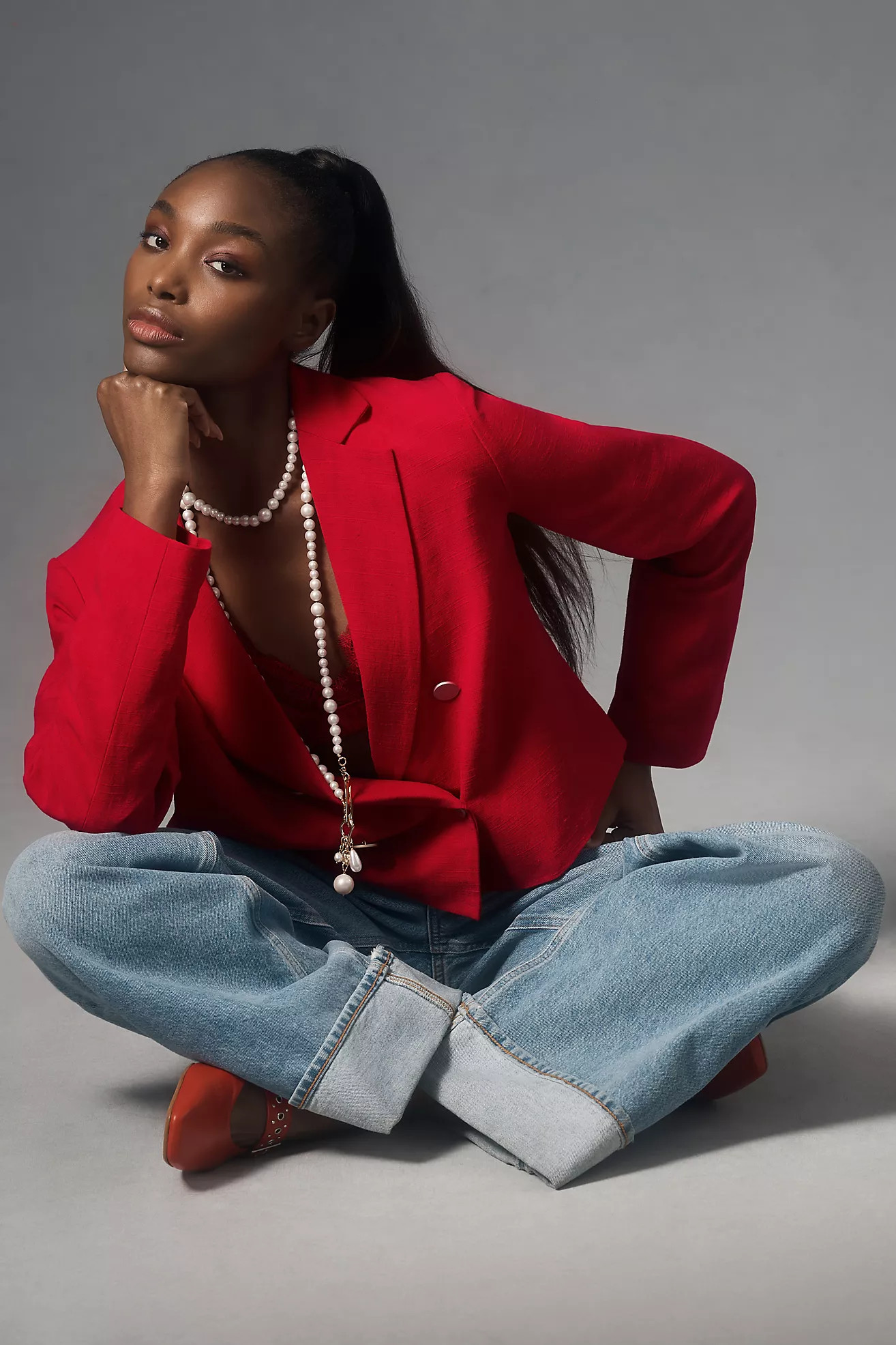 DOLAN Pleated-Back Cropped Blazer | Anthropologie (US)