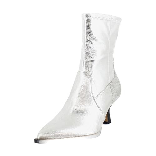 Silver Distressed Leather Arya Boots by DOLCEVITA | Amazon (US)