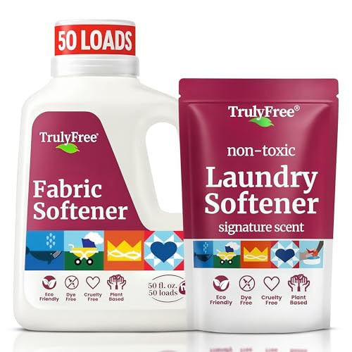 Truly Free Natural Fabric Softener | Plant-Based | Non-Toxic for Babies & Kids Sensitive Skin | Unscented Eco-Friendly Fabric Softener Conditioner | Safe, Gentle & Chemical-Free | Amazon (US)