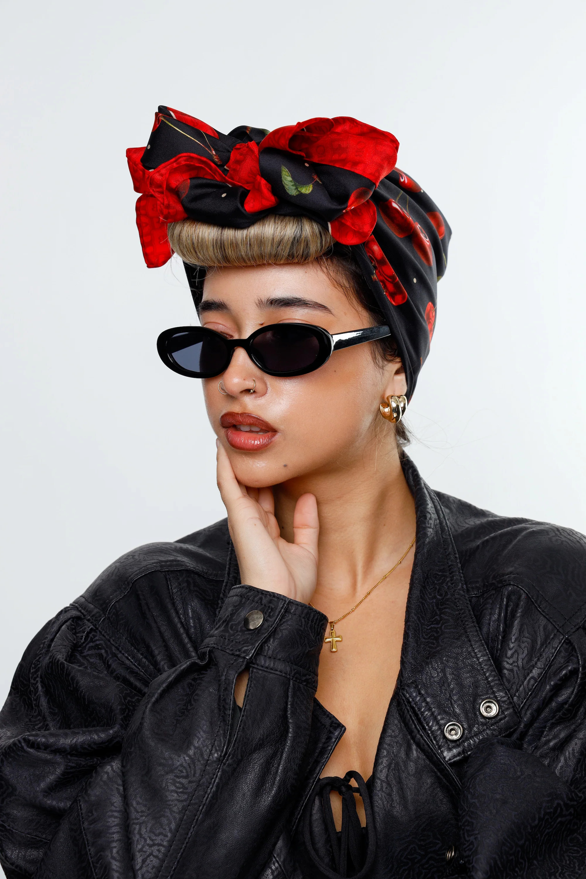 Cherry Monogram Silk Scarf | Overnight Blowout