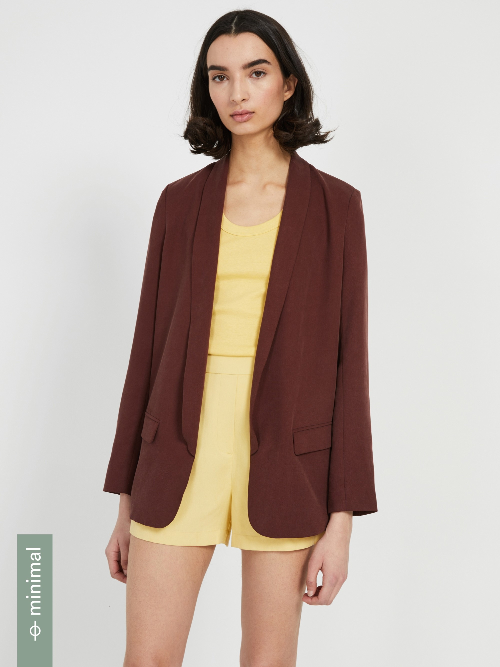 Textured TENCEL® Blazer in Burgundy | Frank + Oak