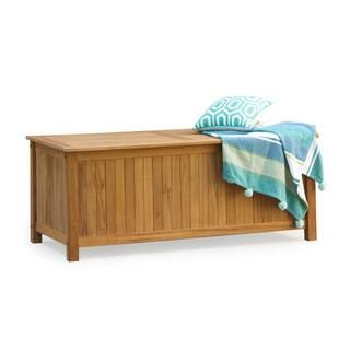 Heaton 120 Gal. Natural Teak Wood Outdoor Storage Deck Box | The Home Depot