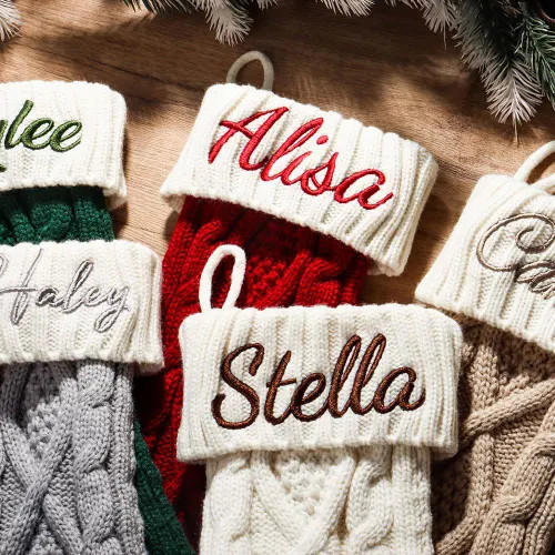 2025 Embroidered Christmas Stocking, Knitted Family Stocking, Personalized Xmas Stocking with Name,Holiday Stockings,Christmas Family Gifts | Etsy (IT)