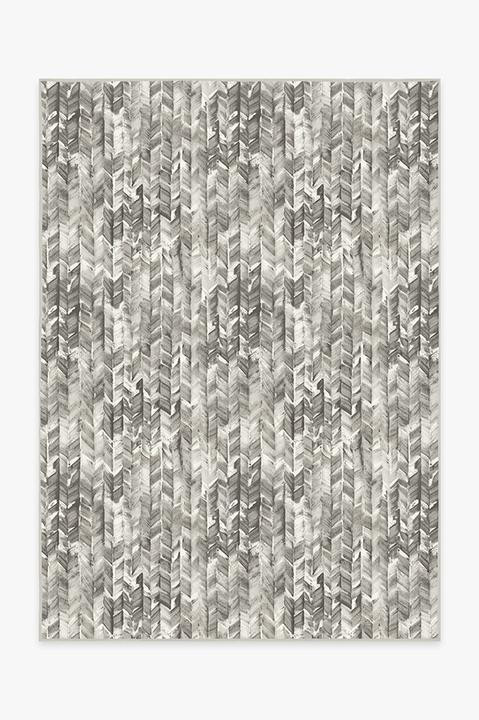 Watercolor Herringbone Grey Rug | Ruggable