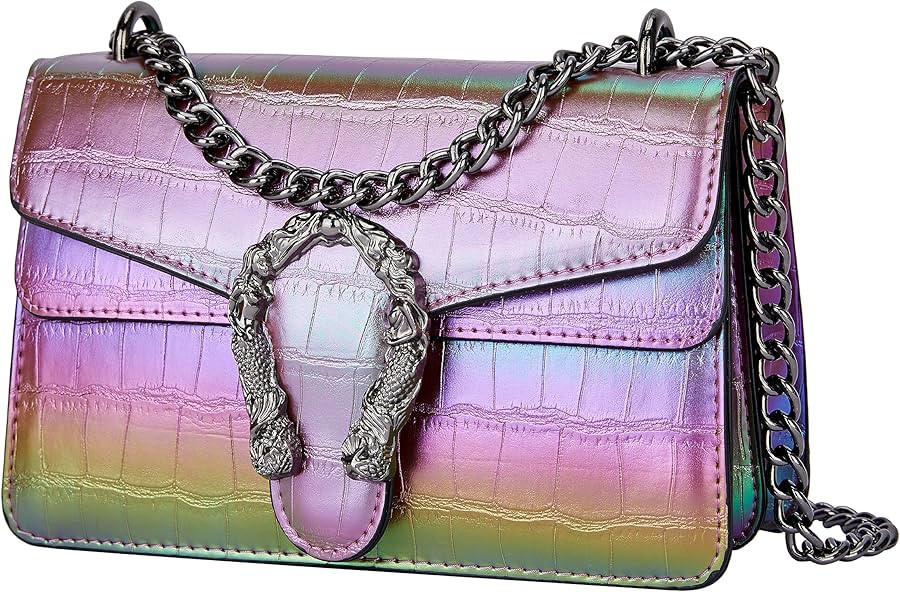 Erideno Crossbody Bags for Women Trendy Crocodile Grain Purses for Women Purse Chain Shoulder Bag... | Amazon (US)