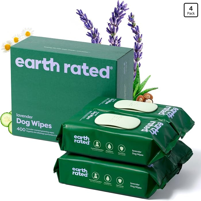 Earth Rated Dog Wipes, Hypoallergenic, Cleaning and Hydrating, for Grooming Paws, Body and Butt, ... | Amazon (US)