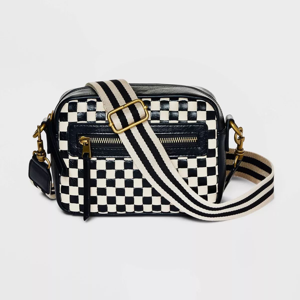 Checker Camera Crossbody Bag with Strap - Universal Thread™ Black/White | Target