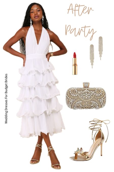 Elegant after party outfit idea for the bride to be.

#whitedress #eveningpurse #bridaldress #brideshoes #bridedress 

#LTKSeasonal #LTKStyleTip #LTKWedding