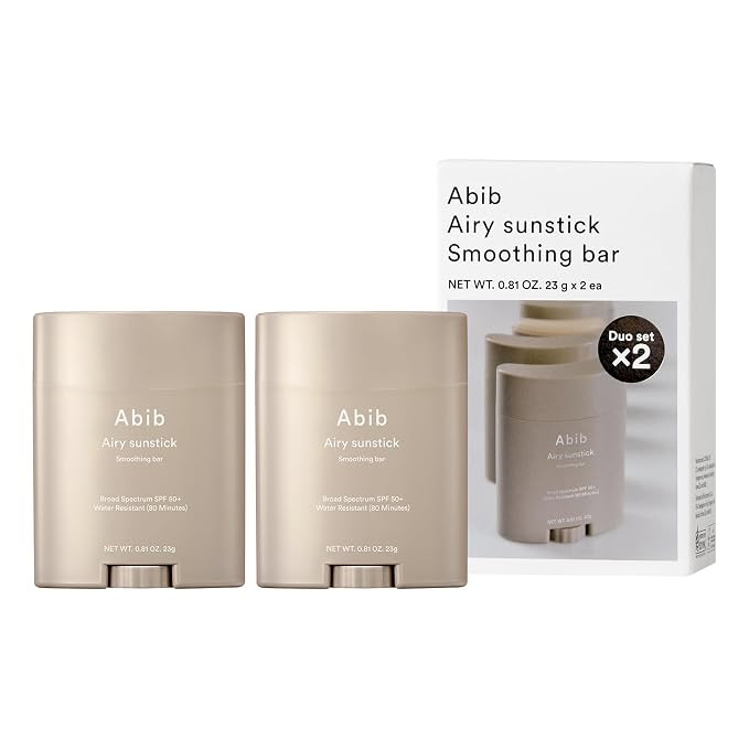 Abib Airy Sunstick Protection Bar DUO SPF50+ Broad Spectrum, Semi-Matte Sunscreen Stick for Oily ... | Amazon (US)