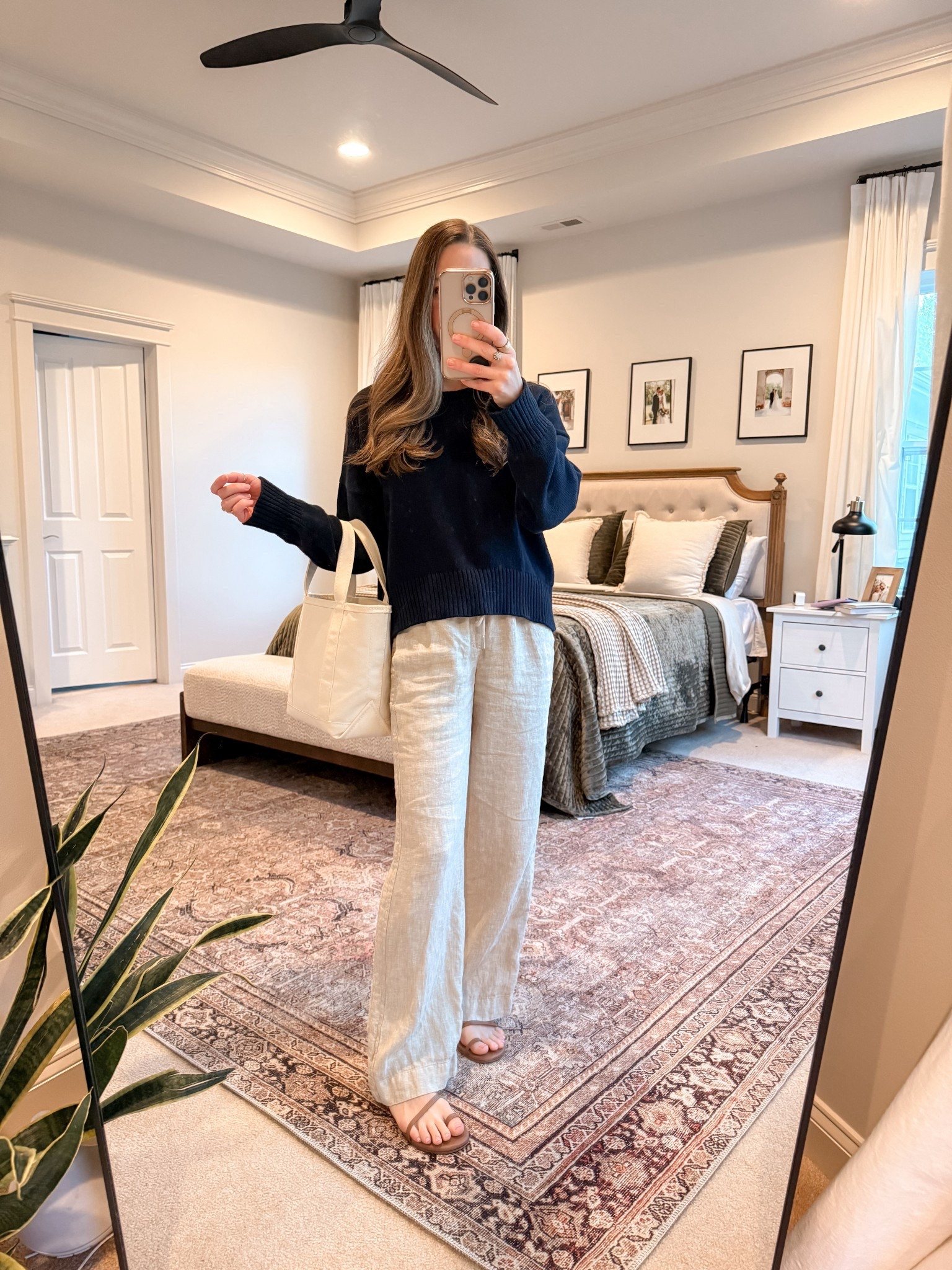 Linen pants outfit for spring

Navy lightweight sweater + neutral wide leg linen pants + simple flat sandals.

Quince Promo Code: INFG-26LINENANDLIGHTCO10

This is a transitional spring outfit that works for cooler mornings and warmer afternoons. Comfortable but still pulled together.

Great for:
• Linen pants outfit
• Spring capsule wardrobe
• Neutral mom outfit
• Wide leg linen pants
• Casual chic everyday style

Easy formula: knit + linen + simple sandals.

#LTKmomlife #LTKgrwm #LTKootd