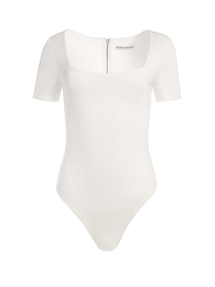 RENITA SQUARE NECK THONG BODYSUIT | Alice + Olivia