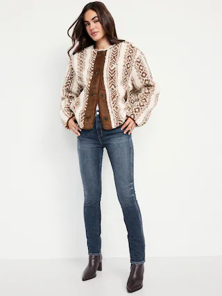 Button-Front Sherpa Jacket | Old Navy (CA)