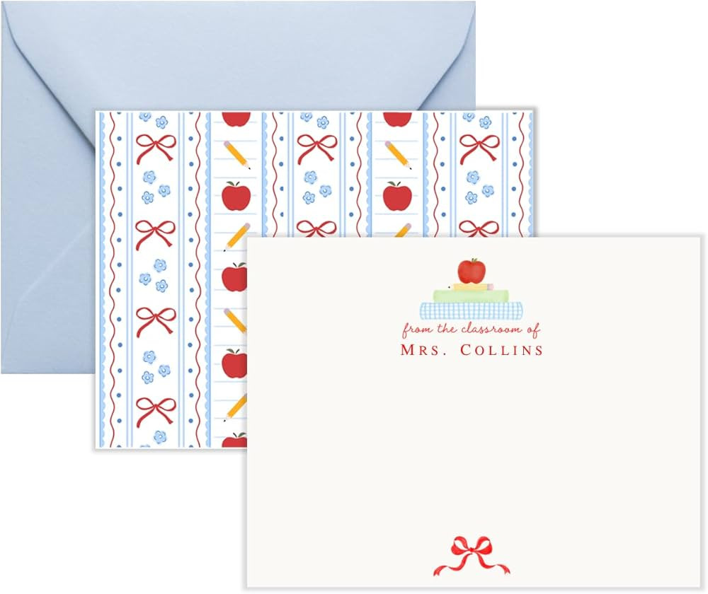 Personalized Teacher Stationery with Envelopes, Teacher Personalized Note Cards with Envelopes, G... | Amazon (US)