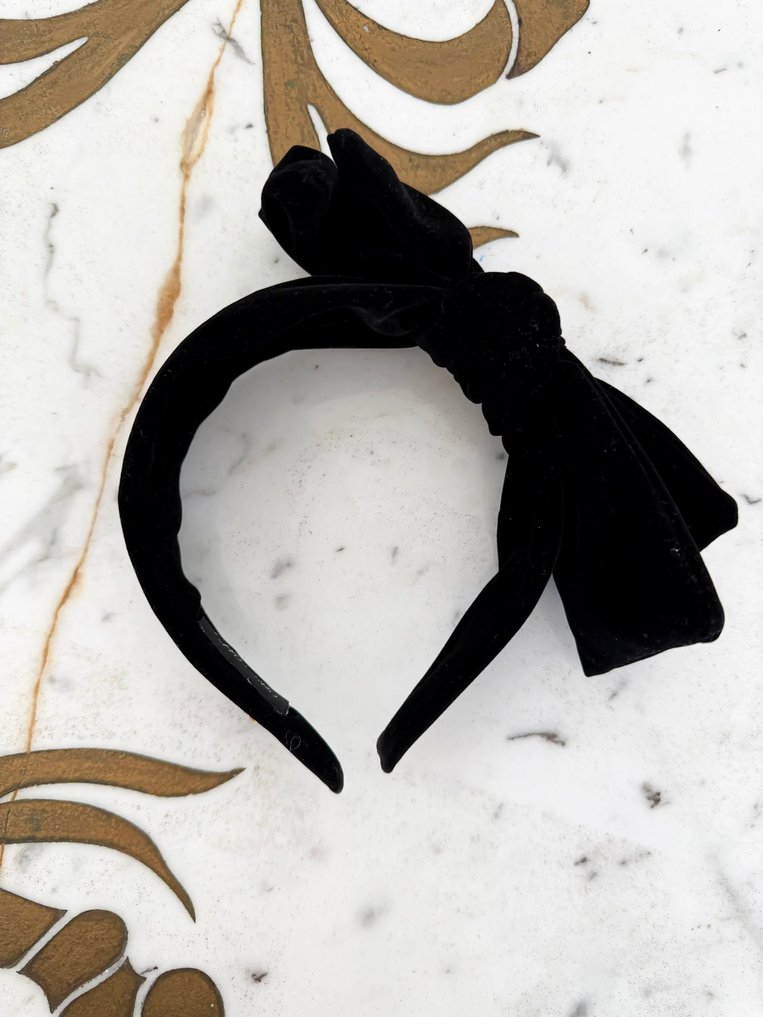 Black Velvet Bow Headband | Flourish in Frills