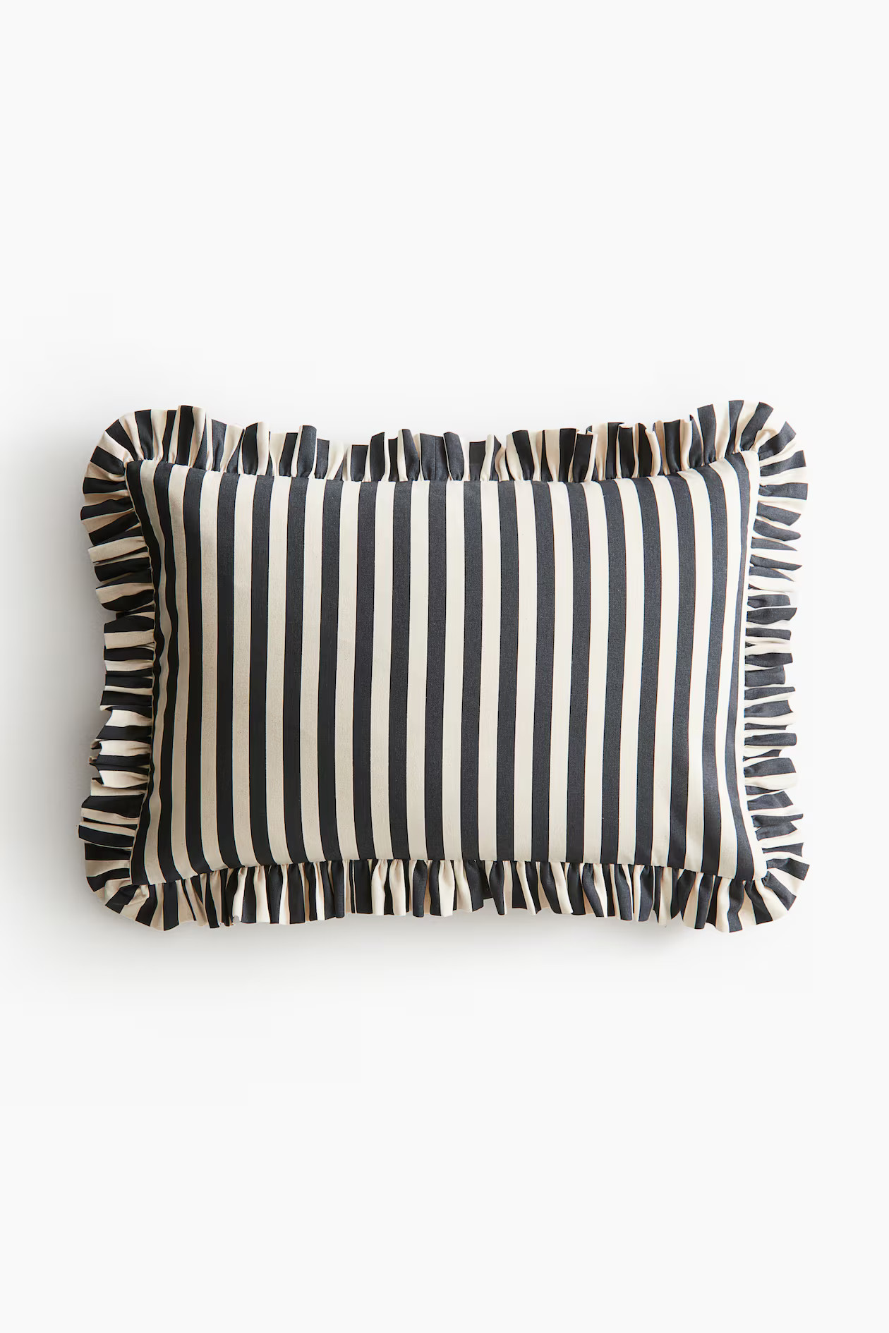 Ruffle-Trimmed Cotton Cushion Cover | H&M (US + CA)