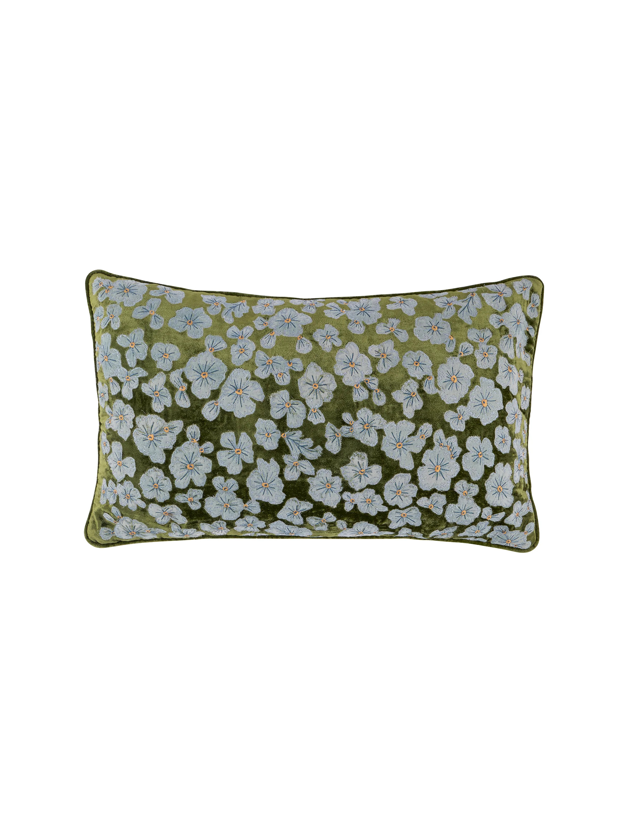 Anke Drechsel Embroidered Louisa Grass Green Pillow | Weston Table