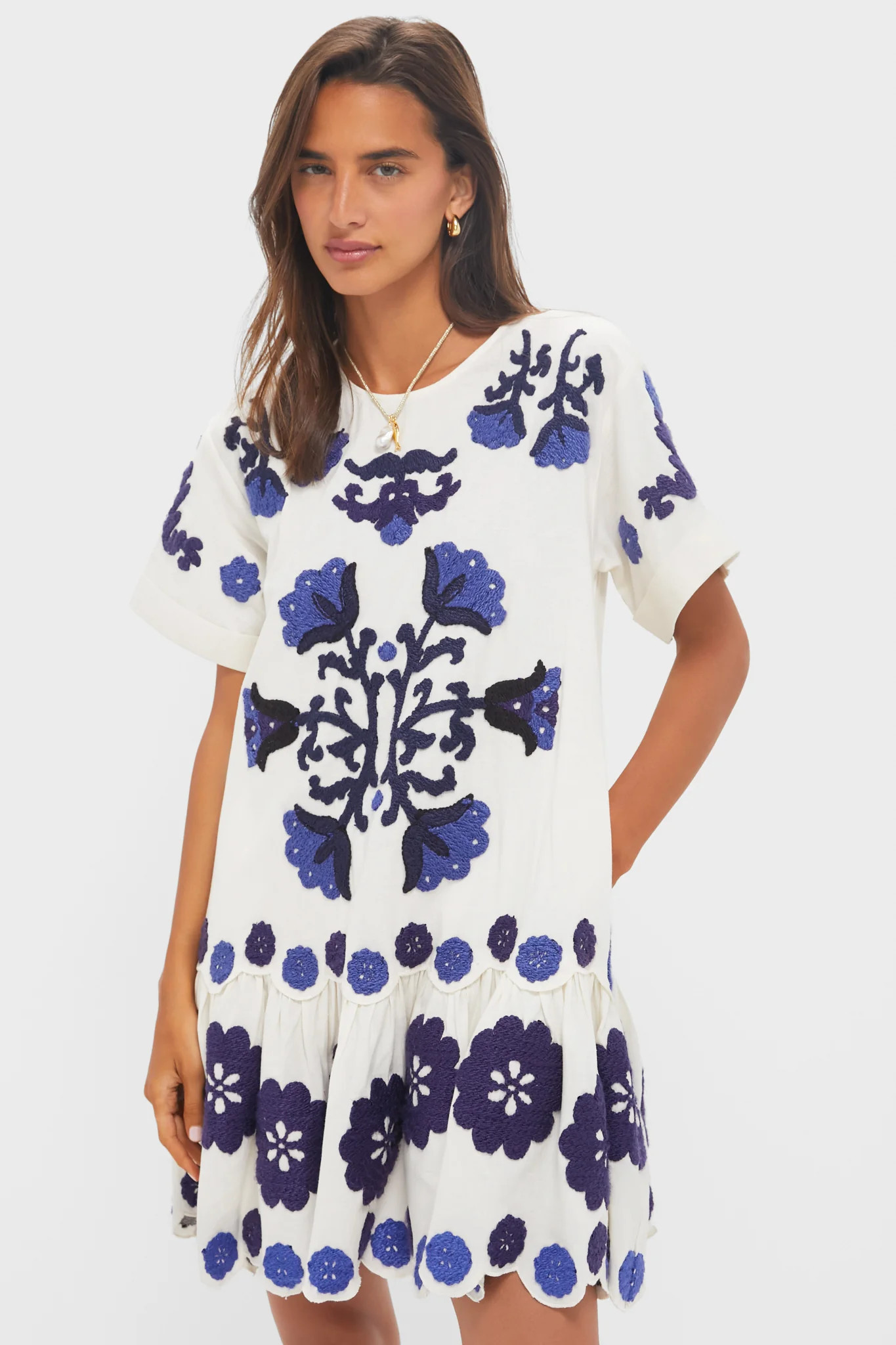 Blue Catrine Applique T-Shirt Dress | Tuckernuck (US)