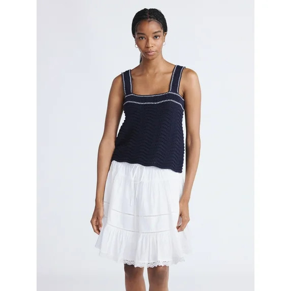 Free Assembly Women’s Textured Tank Top Sweater, Lightweight, Sizes XS-XXL | Walmart (US)