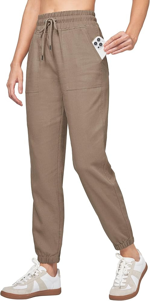 Willit Women Linen Pants Joggers Casual Lightweight Lounge Cotton Linen Travel Beach Summer Pants... | Amazon (US)