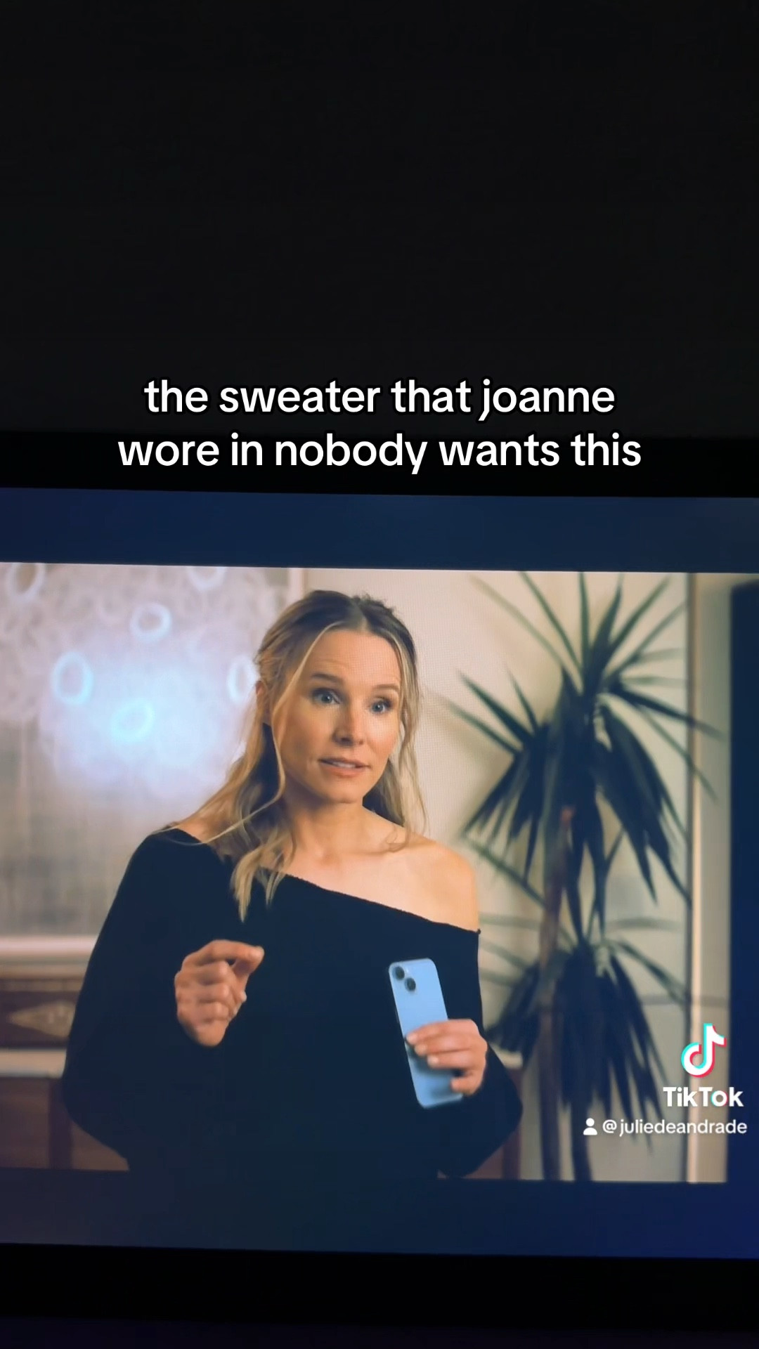 Joanne’s sweater from
Nobody wants this 

#LTKU #LTKVideo #LTKHoliday