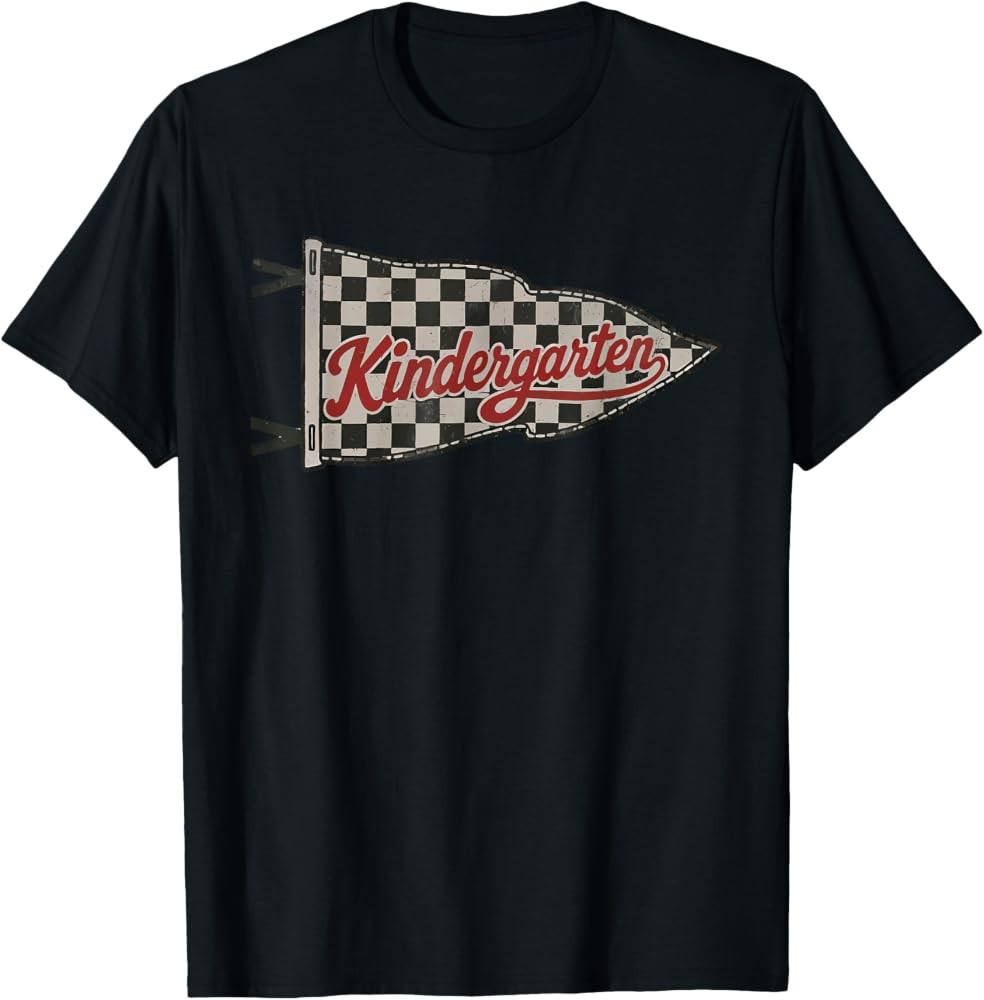 Vintage Checkered Pennant Flag Kindergarten Back to School T-Shirt | Amazon (US)