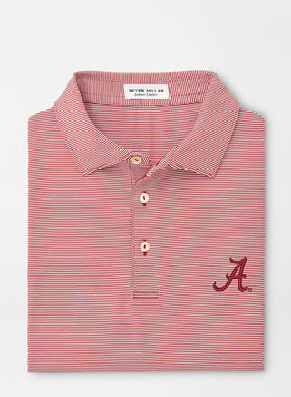 Peter Millar Men's Alabama Jubilee Stripe Performance Polo | Color: Crimson | Size: XL | Peter Millar