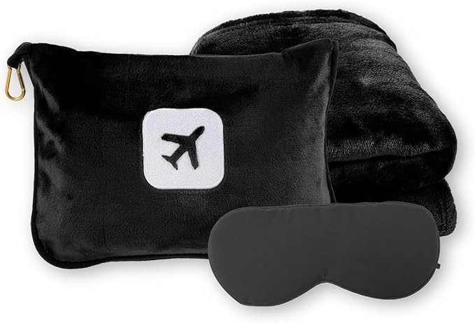 Portable Travel Blanket and Pillow - Premium Soft 2 in 1 Airplane Blanket with Compact Pack Soft ... | Amazon (US)
