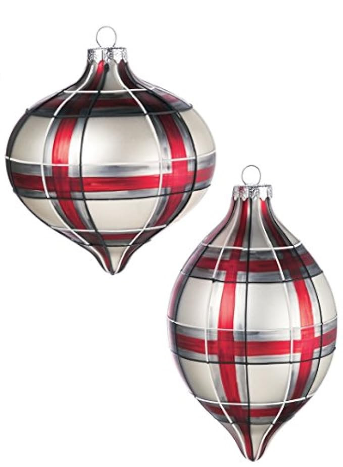 Sullivans OR8195 Plaid Painted Wire Trim Glass Finial (Set of 6 in 2 Styles), 5 to 7 Inches Each, Re | Amazon (US)